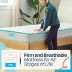 Linenspa 6 Inch Mattress - Firm Feel - Bonnell Spring with Foam Layer - Mattress in a Box - Youth or Kids Bed - Guest Bedroom - Durable and Breathable Support - Affordable - Twin XL Size