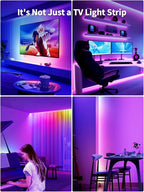 TV LED Lights, 13.1ft LED Lights for 43-60in TV, RGB TV Backlight Behind with Music Sync Bluetooth APP and Remote Control Strip Light USB Powered for Bedroom Gaming Room Decor