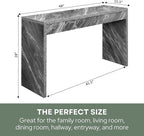Convenience Concepts Northfield Hall Console Table 48" - Modern, Minimalist Narrow Sofa Display Accent for Contemporary Living Room, Entryway, or Hallway, Gray Faux Marble