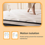 Queen Mattress, 12 Inch Queen Size Mattress in a Box, Memory Foam Hybrid Mattresses with Individual Pocket Spring for Motion Isolation & Silent Sleep, Pressure Relief, Medium Firm