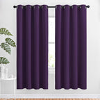 NICETOWN Royal Purple Room Darkening Draperies and Curtains - Home Fashion Energy Saving Grommet Top Room Darkening Drape Panels for Bedroom (Set of 2, 46 by 72 Inch, Royal Purple)