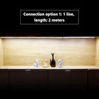 WOBANE LED Under Cabinet Lighting Kit,Flexible LED Ribbon Lights Bar,Under Counter Lights for Kitchen,Cupboard,Desk,Showcase,Shelf,6.6 Feet Rope Light Set,120 LED,1200lm,6000K White,4 Panel