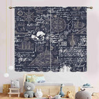 Vintage Nautical Curtains, Marine Coastal Sailboat Compass Anchor Ocean Beach Old Pirate Map Navy Blue Blackout Retro Drapes for Bedroom Living Room Kitchen Bathroom Window 2 Panels, 55"x63" Inch