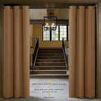 NICETOWN Closet Curtain for Bedroom Door, Faux Folding Accordion Doors, Blackout Noise Reducing Room Divider for Doorway Laundry Room Bifold Door (1 Panel, 5ft Wide x 9ft Long, Gold Brown)
