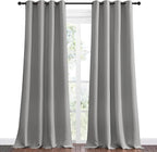 NICETOWN Silver Grey Room Darkening Curtain Panels 90" Long for RV, Play Room, Studio, Heat Block Out and Keep Warm Drapes Window Treatment Drapes for Doorway Entryway Patio (55" Width, 2 Panels)