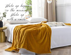 NANPIPER Throw Blanket Reversible Sherpa Flannel Blanket Ultra-Soft Plush Warm Fleece Microfiber for Bed/Couch Decorative Lightweight(50"x60",Ginger Yellow)