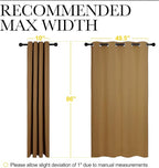 NICETOWN Sleek Blackout Curtains 86 inches Length for Small Windows, Noise Reducing and Block Draft Panels for Door Doorway Laundry Office Luxury Decor Theme (2 Panels, Gold Brown, W55 x L86 -Inch)