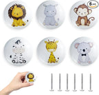 6 Pack 1.5" Ceramics Cute Animals Baby Nursery Room Dresser Drawers Knobs Kids Colorful Cabinet Handle Knobs (Monkey)
