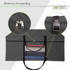 Cuddly Nest Folding Mattress Storage Bag - Heavy Duty Carry Case for Tri-Fold Guest Bed (Fits 6" Full Mattress,Black)
