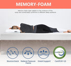FDW | 5 Inch Twin Mattress | Medium Firm | Gel Memory Foam Mattress | White | Bed in a Box, CertiPUR-US Certified | Pressure Relief, Cooling Ventilated Foam | Washable Removable Cover