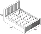 Plank+Beam Solid Wood Full Bed Frame, Platform Bed with Headboard, Walnut