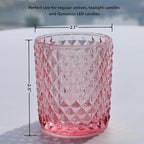 Woho 24pcs Pink Votive Candle Holders, Tealight Candle Holder for Wedding Table Decor, Tea Lights Candle Holder for Anniversary Bridal Shower