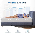 Avenco King Size Mattress, 10 Inch Bamboo Charcoal King Memory Foam Mattress in a Box for Pain Relief & Cooling Sleep, Medium Soft King Bed Mattress, CertiPUR-US Certified