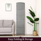 Rose Home Fashion 6 ft Tall Room Divider, Room Dividers and Folding Privacy Screens, 15.7in Privacy Screen 4 Panel Partition Temporary Wall Separation for Private, Grey