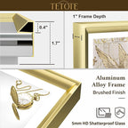 TETOTE 72x36 LED Bathroom Mirror with Lights Gold Metal Framed Front & Back Light Vanity Mirror Baroque Antifog Stepless Dimmable White/Warm/Natural,CRI90+,Waterproof,Wall Mounted(Horizontal/Vertical)