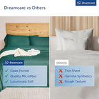 DREAMCARE Queen Size Sheets - Cooling Bed Sheets - 4pcs Set - up to 15" Deep Pocket Queen Sheet Set - Sheets Queen Size Bed - Soft & Long Lasting 100% Fine Microfiber with Side Pocket - Emerald Green