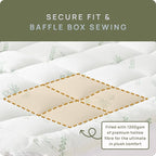 Cooling Mattress Topper - Queen Size | Plush Pad Mattress Topper for Back Pain Relief, 8-21" Deep Pocket | Viscose Made from Bamboo Pillow Top | Bedroom Essentials