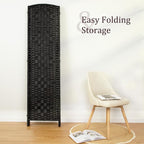 Rose Home Fashion 6 ft Tall Room Divider, Room Dividers and Folding Privacy Screens, 15.7in Privacy Screen 3 Panel Partition Temporary Wall Separation for Private, Black