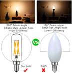 LiteHistory LED Bulb Dimmable 6W Equal Warm White 2700K T6 T25 E12 Candelabra Bulb 60 watt for Chandeliers,Ceiling Fan,Pendant,Wall sconces AC120V 600LM e12 Light Bulb 6Pack