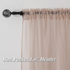 HUTO Blush Pink Sheer Curtains 54 inches Long for Bedroom Top Rod Pocket Sheer Window Panels Curtains for Nursery Living Room 52 by 54 Inch Length Set of 2 Panels