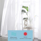 OWENIE Sheer White Curtains, Sheer Curtains 63 inch Length 2 Panels Set, Rod Pocket Voile Fimly Sheer Drapes for Living Room/Bedroom, 2pcs, Each 59" W x 63" L