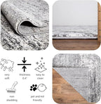 Keen Home Design Area Rugs - Non-Shedding, Thick Pile Abstract Rugs for Kitchen, Living Room, Bedroom, Dining Room, Entryway (Abstract Cream/Grey, 5'11'' x 9'2'')