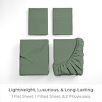 Mellanni Queen Sheets Set - 4 PC Iconic Collection Bedding - Hotel Luxury, Extra Soft, Cooling Bed Sheets - Wrinkle, Fade, Stain Resistant (Queen, Sage)