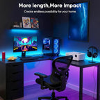 Led Lights for Bedroom, IC+RGB 130FT (2 Rolls of 65ft) Strip Lights, 24Key Remote with App Control, Music Sync Color Changing for Room Decor Party