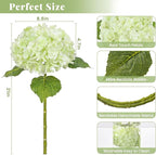 MARTINE MALL 4Pcs 21in Hydrangea Artificial Flowers, Latex Real Touch Hydrangeas Lifelike Large Hydrangea Flowers for Home Decor Party Arrangements Wedding Bouquets Centerpieces (2White&2Light Green)
