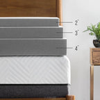 LUCID 2 Inch Bamboo Infused Memory Foam Mattress Topper - California King Size – Cooling Ventilation – Pressure Relieving Bed Topper - Mattress Pad – CertiPur Certified
