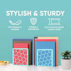 GEOMOD Geometric Honeycomb Turquoise Metal Bookends Decorative - Tall Sturdy Book Ends for Shelves - Modern Heavy Duty Bookend Stopper - Office Shelf Book Holder - 6x3.25x6.25 Inches - 1 Pair