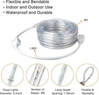 SURNIE Rope Lights Outdoor Waterproof Daylight White: LED 18FT Cuttable Outside Bright 110V Lighting 6000K Flexible Cool Clear Tube, Indoor Deck Patio Xmas Camping Decor, Not Flat Strip