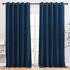 NICETOWN Bedroom Blackout Large Window Curtains - Room Darkening Energy Saving Thermal Insulated Grommet Room Divider Draperies for Living Room/Doorway (Moroccan Blue, W66 x L90, 2 Panels)