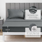 Love's cabin Queen Comforter Set Dark Grey, 7 Pieces Queen Bed in a Bag, All Season Bedding Sets with 1 Comforter, 1 Flat Sheet, 1 Fitted Sheet, 2 Pillowcase and 2 Pillow Sham