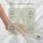 Linen Home 100% Cotton Percale Sheets Queen Size, Sage, Deep Pocket, 4 Pieces Set - 1 Flat, 1 Deep Pocket Fitted Sheet and 2 Pillowcases, Crisp Cool and Strong Bed Linen