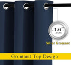 NICETOWN Blackout Living Room Curtains 102 inches Long - Grommet Thermal Insulated Window Drapes Room Divider Blinds Sound Reducing (W66 x L102, Navy, 2 Pieces)