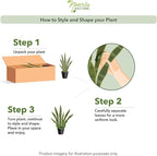 Nearly Natural, Green 4855 35in. Sansevieria with Black Planter