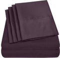 Sweet Home Collection 6 Piece 1500 Supreme Collection Brushed Microfiber Deep Pocket Sheet Set-2 Extra Pillow Cases, Great Value, Rv Short Queen, Purple