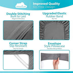 DREAMCARE Sheets Full Size Bed – 6 Pcs Deep Pocket Full Size Sheets Set - Cooling Bed Sheets – Full Sheet Set – Soft & Long Lasting – Extra Soft 100% Brushed Microfiber with Side Pocket – Gray