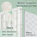 DOWNCOOL 3 Inch Memory Foam Mattress Topper Full – Cooling Pillow Top Mattress Topper for Back Pain Relief, with Bamboo Viscose Air Layer, 1700 GSM Fill, Deep Pocket Fits 8–21 Inch