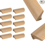 10Pcs 3.54" Wood Solid Furniture Pulls Handles, Painted Smoothly Wooden Handles Cupboard Closet Drawer Handle Pull,Hole Dis.2.52"