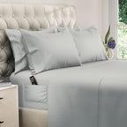 DREAMCARE King Size Sheets Set – 6 pcs Cooling Bed Sheets – up to 21” Deep Pocket King Sheet Set – 2500 Supreme Collection – Extra Soft 100% Brushed Microfiber Hotel Luxury with Side Pocket – L Gray