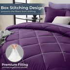 HEVUMYI Purple & Light Purple Twin Comforter Set - 5-Piece All Season Bed in a Bag Twin, Ultra Soft Bedding Set with Comforter, Flat Sheet, Fitted Sheet, Pillowcases, Pillow Shams