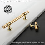 LONTAN 20 Pack Brushed Brass Cabinet Knobs Gold Dresser Knobs - LS6852GD T Bar Square Gold Cabinet Pull Single Hole Kitchen Cupboard