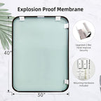 Rectangle Bathroom Mirror for Wall Decor, 40x30 Inch Brushed Bronze Metal Framed Rectangular Mirror for Bathroom Vanity, Living Room, Bedroom, Farmhouse, Hangs Vertically or Horizontally