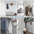 TICONN Wall Mounted Coat Rack, Five Heavy Duty Tri Hooks All Metal Construction for Jacket Coat Hat in Mudroom Entryway (Antique Bronze, 2-Pack)