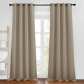 NICETOWN Taupe Curtains 96 inches Long, Grommet Thermal Insulated Blackout Curtains Privacy Window Treatments for Boys Room/Living Room, W46 x L96, 2 Panels