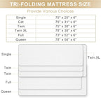 Folding Mattress, 6 Inch Memory Foam Tri-fold Mattress with Breathable & Washable Bamboo Fiber Fabric Cover, Foldable Floor Guest Bed for Camping, Road Trip, Twin