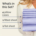 King 6 Piece Sheet Set - Comfy Breathable & Cooling - Ultra Soft Hotel Luxury Bedding Set w/ 8-16 Inch Deep Pockets - 1 Flat & 1 Fitted Sheet & 4 Pillowcases - Wrinkle Free and Easy Care - Lavender