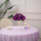 BLOSMON Flower Balls Wedding Rose Centerpieces 6 Pcs Purple Fake Flowers with Base Kissing Balls Decor Artificial Floral Arrangements Flower Bouquet of Roses Home Party Table DIY Decorations
